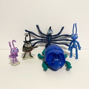A Bugs Life Action Figure Playset Toy Lot Rosie Dim Flik Dot Francis Bug Vintage
